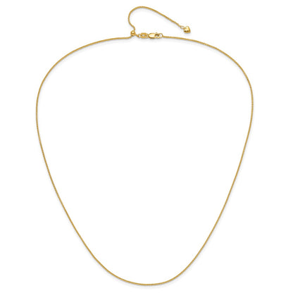 22 Inch 14K Adjustable .95mm D/C Wheat Chain Necklace