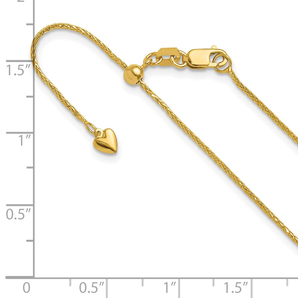 22 Inch 14K Adjustable .95mm D/C Wheat Chain Necklace
