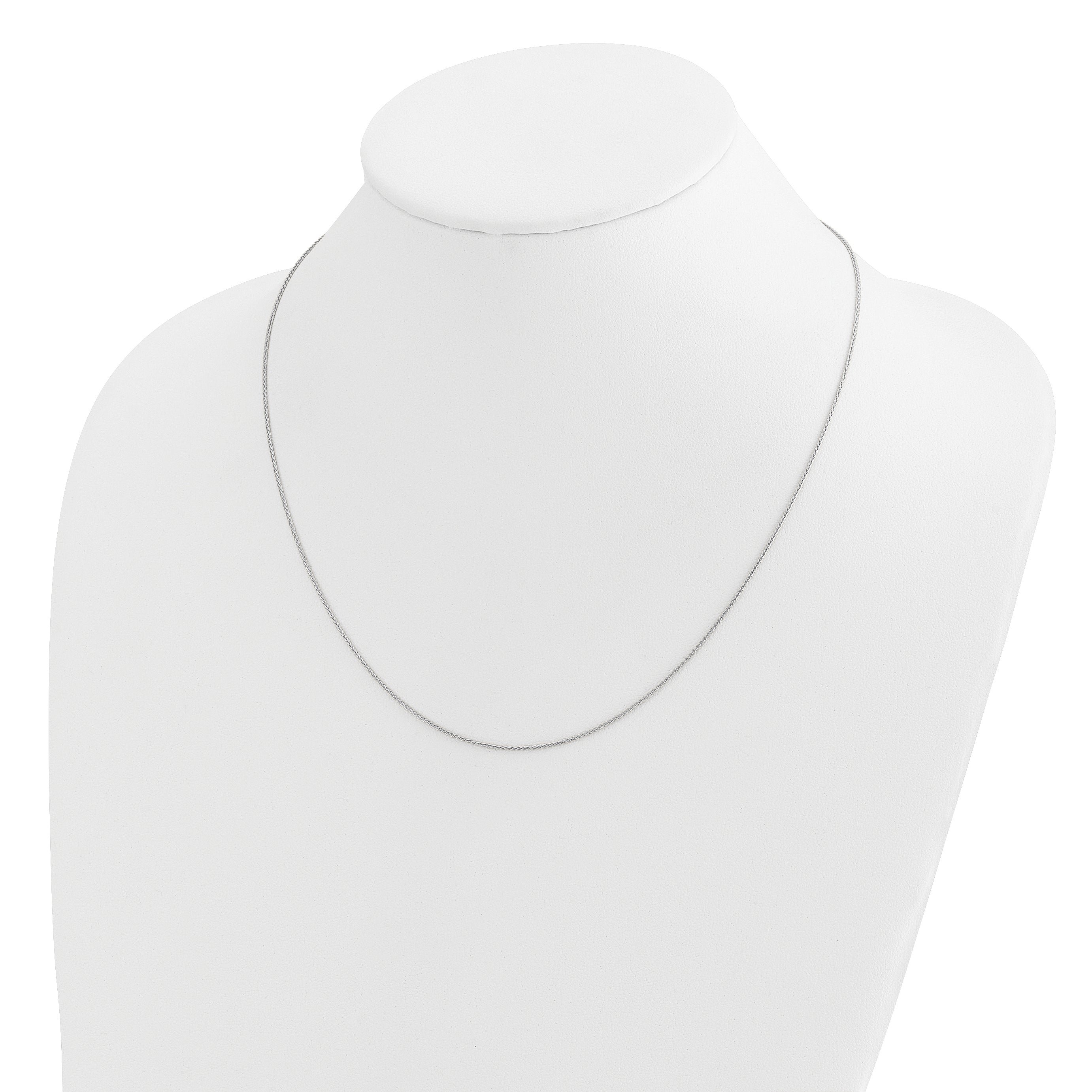 22 Inch 14K White Gold Adjustable .95mm D/C Wheat Chain Necklace