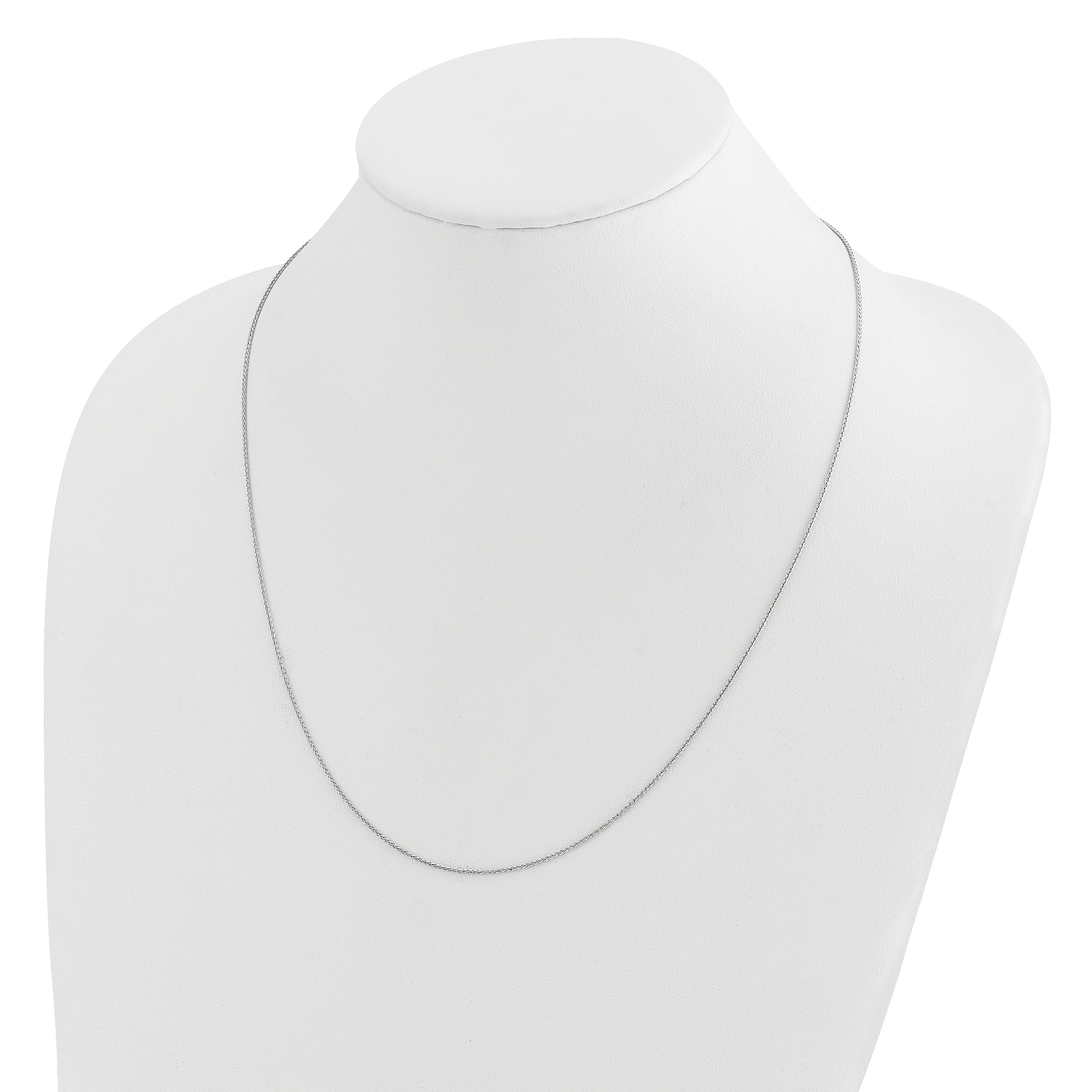 22 Inch 14K White Gold Adjustable .95mm D/C Wheat Chain Necklace