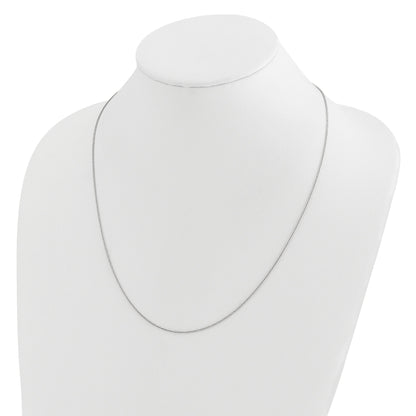 22 Inch 14K White Gold Adjustable .95mm D/C Wheat Chain Necklace