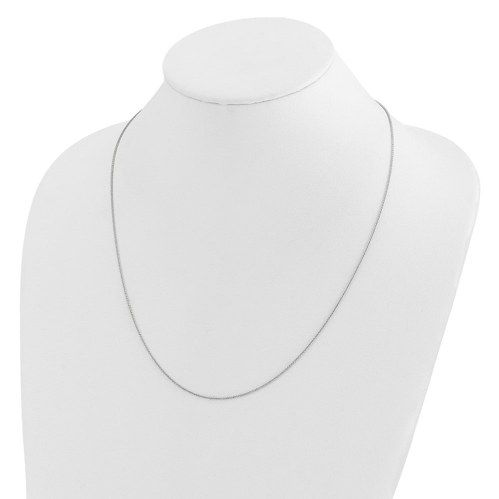 26 Inch 14K White Gold Adjustable .95mm D/C Wheat Chain Necklace