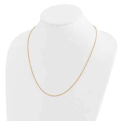 22 Inch 14K Adjustable 1.2mm D/C Wheat Chain Necklace
