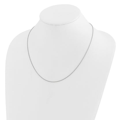 26 Inch 14K White Gold Adjustable 1.2mm D/C Wheat Chain Necklace