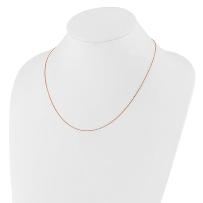 22 Inch 14K Rose Gold Adjustable .8mm Box Chain Necklace