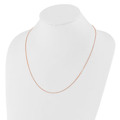 22 Inch 14K Rose Gold Adjustable .8mm Box Chain Necklace