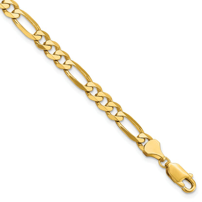 7 Inch 14K 5.50mm Flat Figaro Chain Bracelet