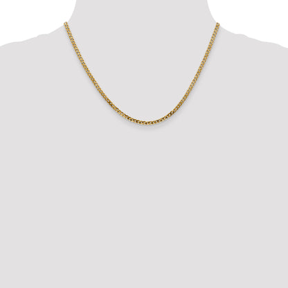 18 Inch 14K 2.9mm Flat Beveled Curb Chain Necklace