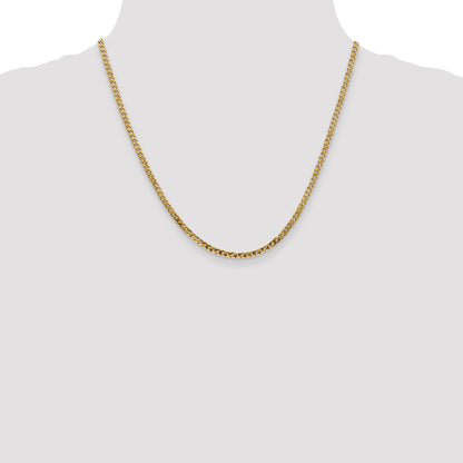 20 Inch 14K 2.9mm Flat Beveled Curb Chain Necklace