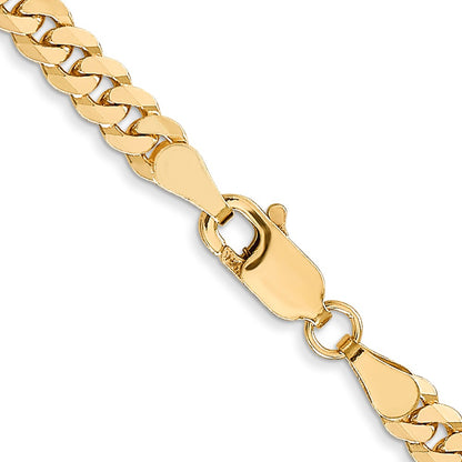 18 Inch 14K 3.9mm Flat Beveled Curb Chain Necklace