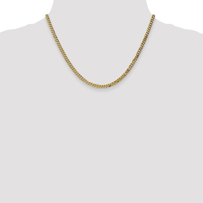 18 Inch 14K 3.9mm Flat Beveled Curb Chain Necklace