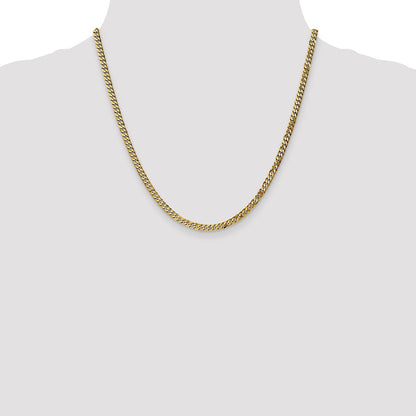20 Inch 14K 3.9mm Flat Beveled Curb Chain Necklace