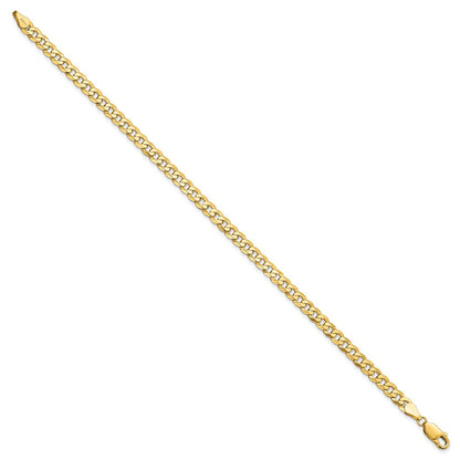 8 Inch 14K Yellow Gold 4.5mm Flat Beveled Curb Chain Bracelet