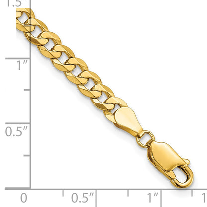 8 Inch 14K Yellow Gold 4.5mm Flat Beveled Curb Chain Bracelet