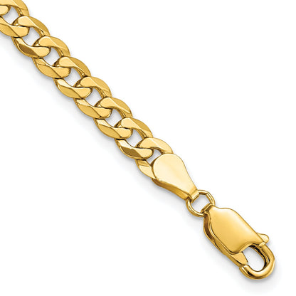 7 Inch 14K 4.5mm Flat Beveled Curb Chain Bracelet