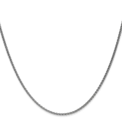 20 Inch 14K White Gold 1.65mm Spiga Chain Necklace