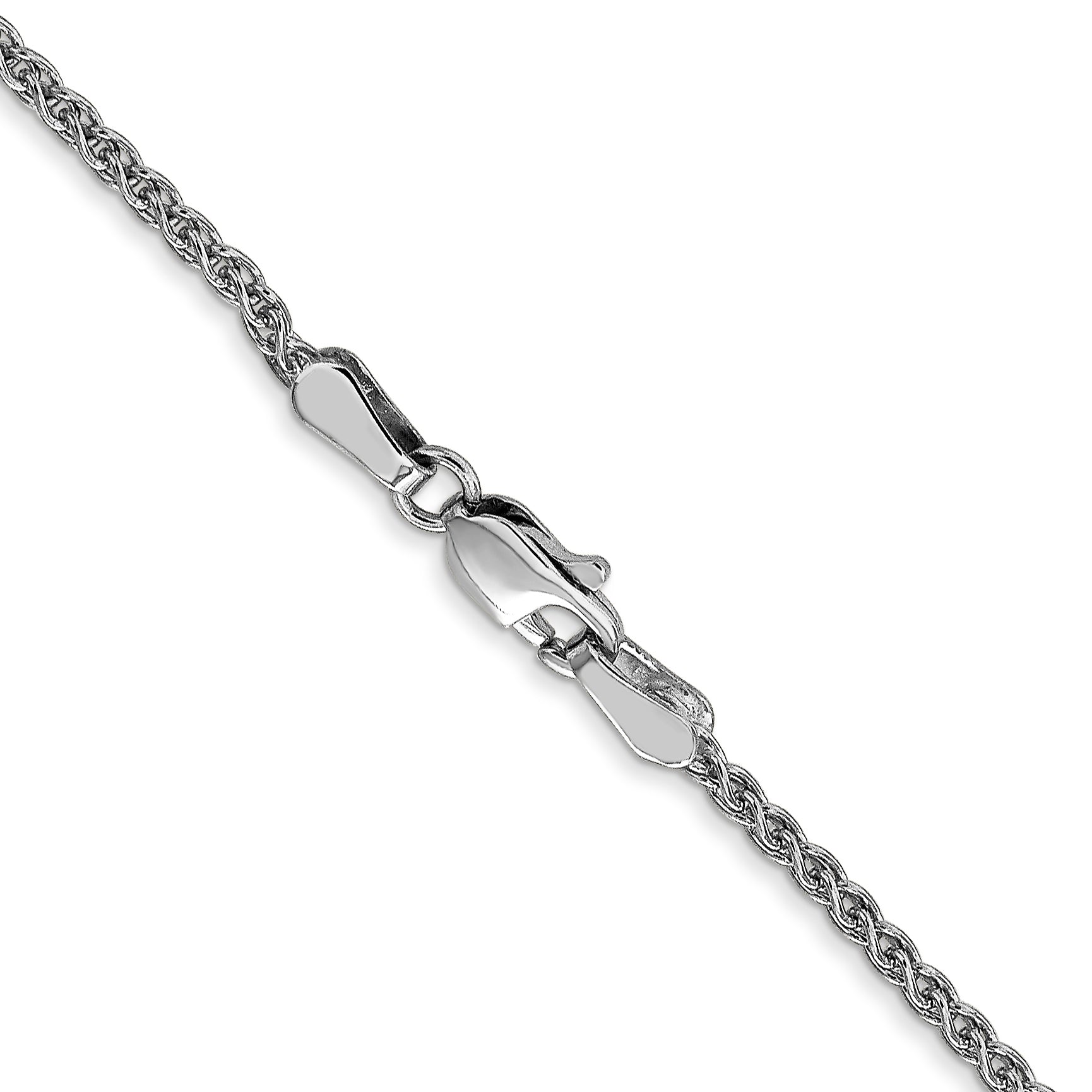16 Inch 14K White Gold 1.65mm Spiga Chain Necklace