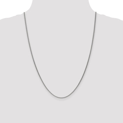 24 Inch 14K White Gold 1.65mm Spiga Chain Necklace