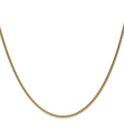 2 Inch 14K Yellow Gold 1.65mm Spiga Chain Necklace