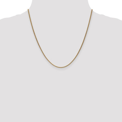 2 Inch 14K Yellow Gold 1.65mm Spiga Chain Necklace