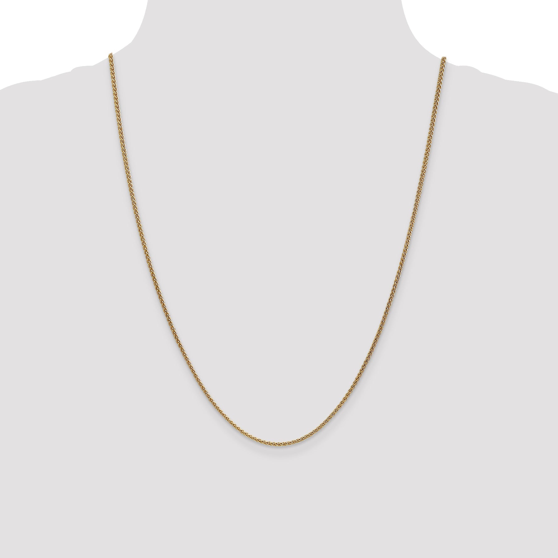 24 Inch 14K 1.65mm Spiga Chain Necklace