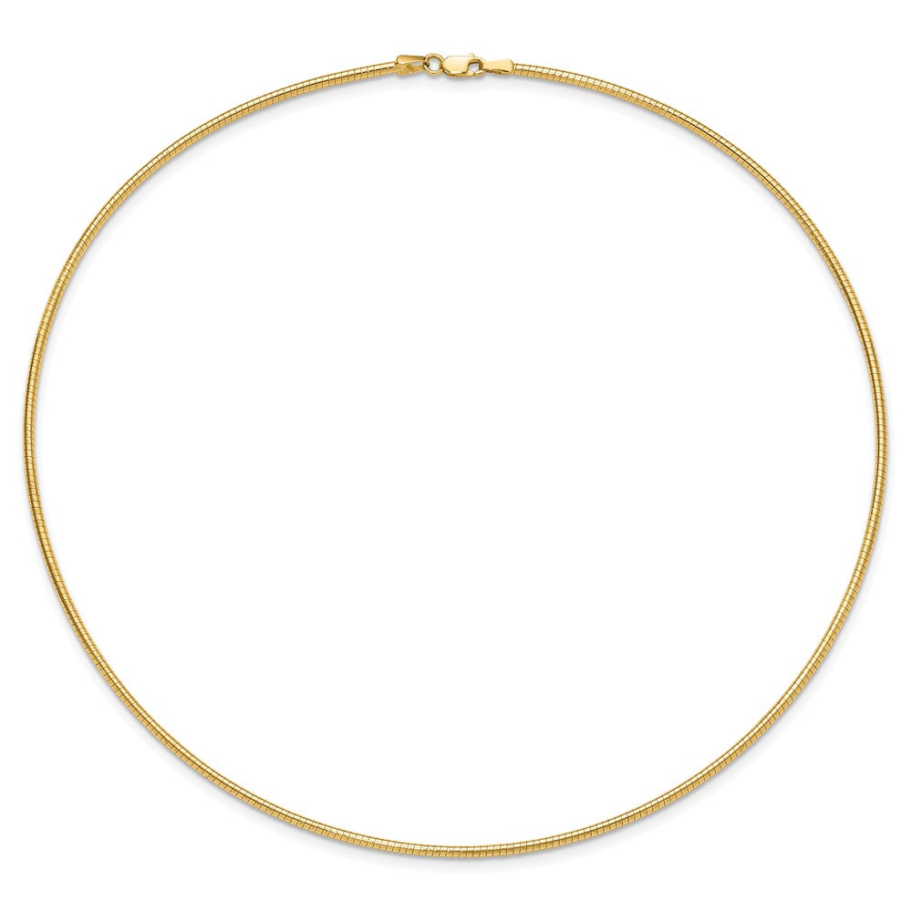 14K Yellow Gold 2mm Round Omega Necklace