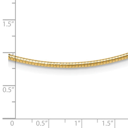 14K Yellow Gold 2mm Round Omega Necklace