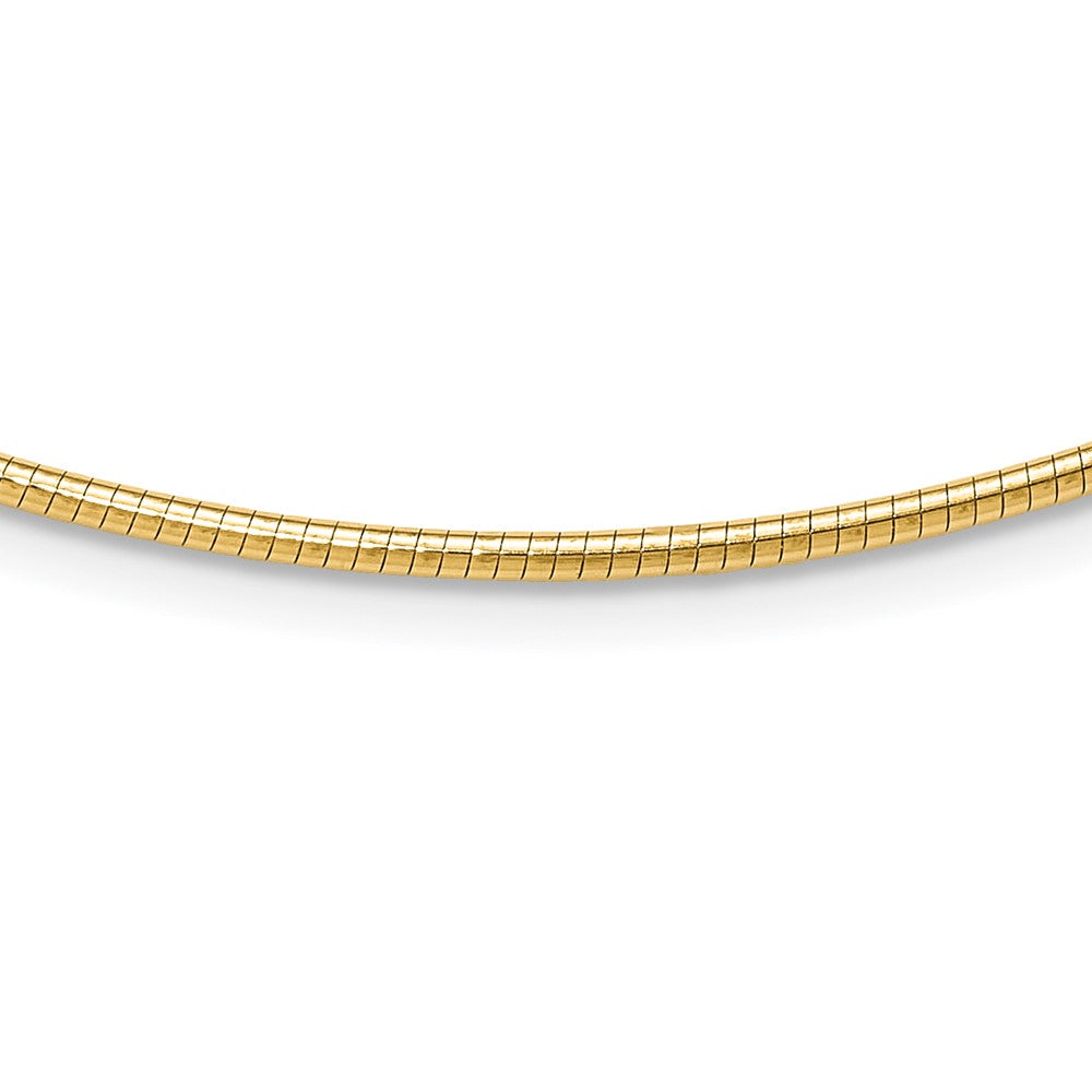 14K Yellow Gold 2mm Round Omega Necklace