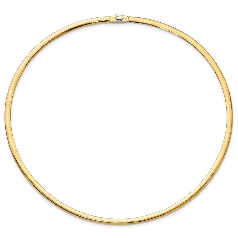 14K Two Tone 4mm Reversible Omega Necklace