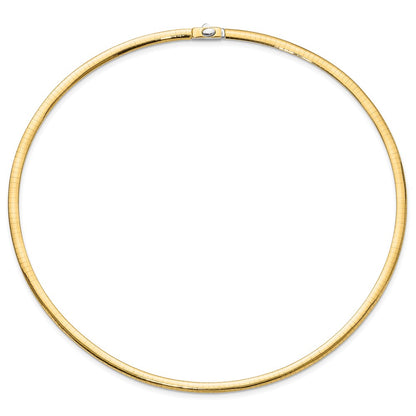 14K Two Tone 4mm Reversible Omega Necklace