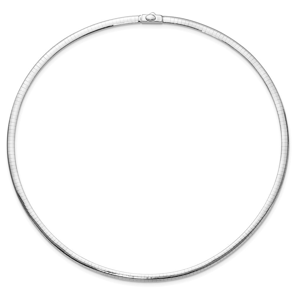 14K Two Tone 4mm Reversible Omega Necklace