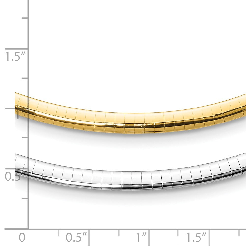 14K Two Tone 4mm Reversible Omega Necklace