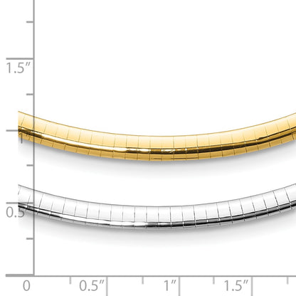 14K Two Tone 4mm Reversible Omega Necklace