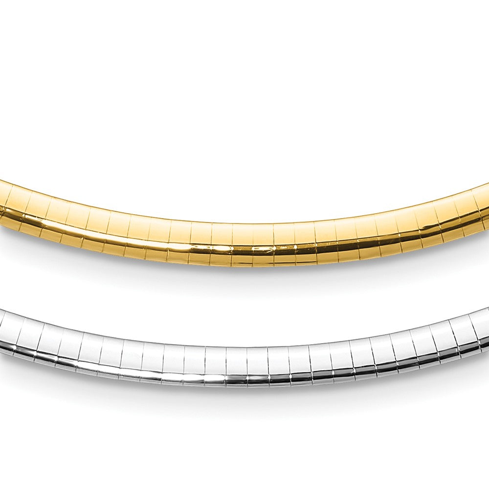 14K Two Tone 4mm Reversible Omega Necklace