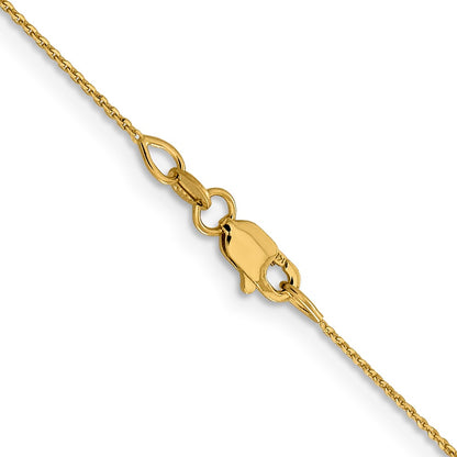 22 Inch 14K Yellow Gold .85 mm D/C Cable Chain Necklace