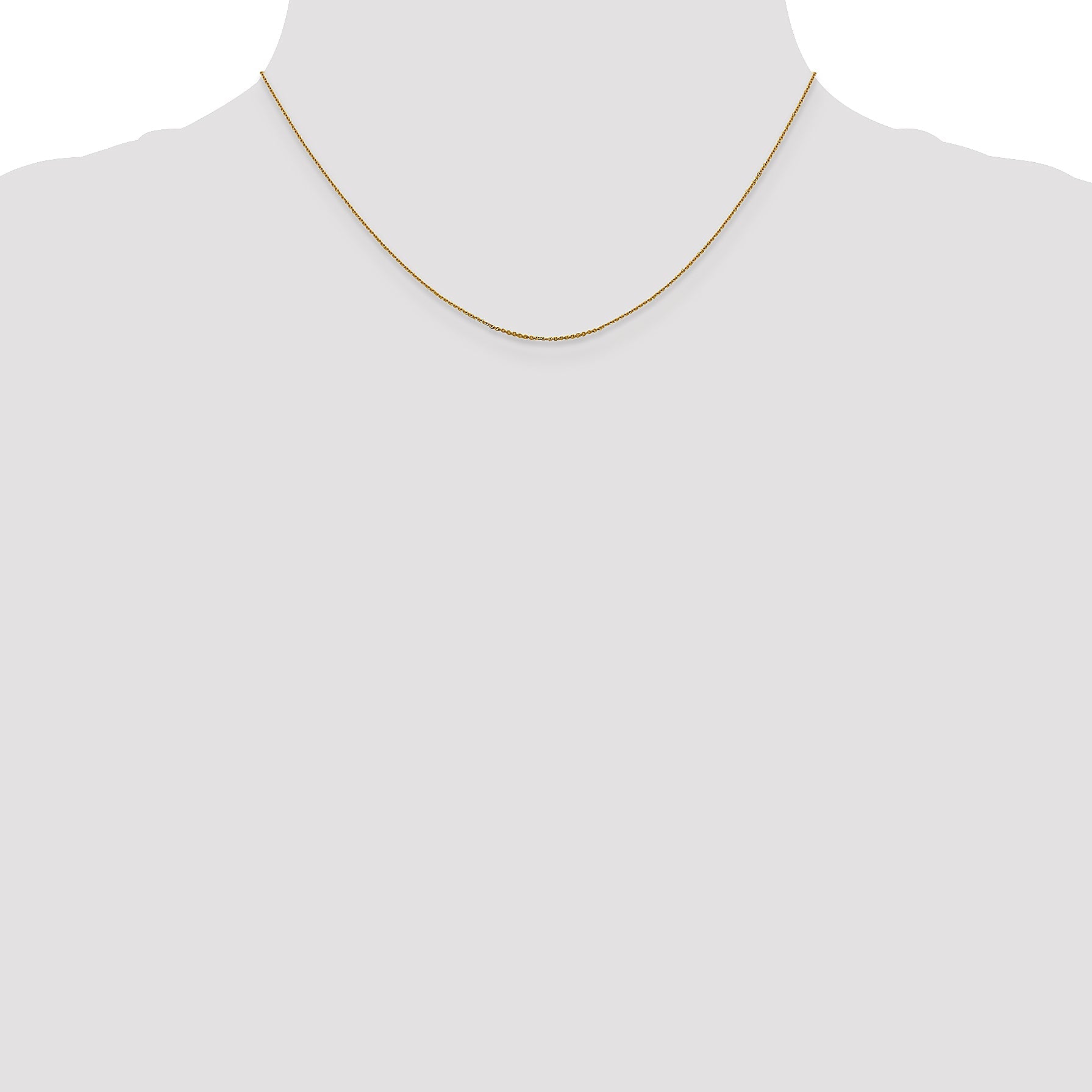 16 Inch 14K .85 mm D/C Cable Chain Necklace