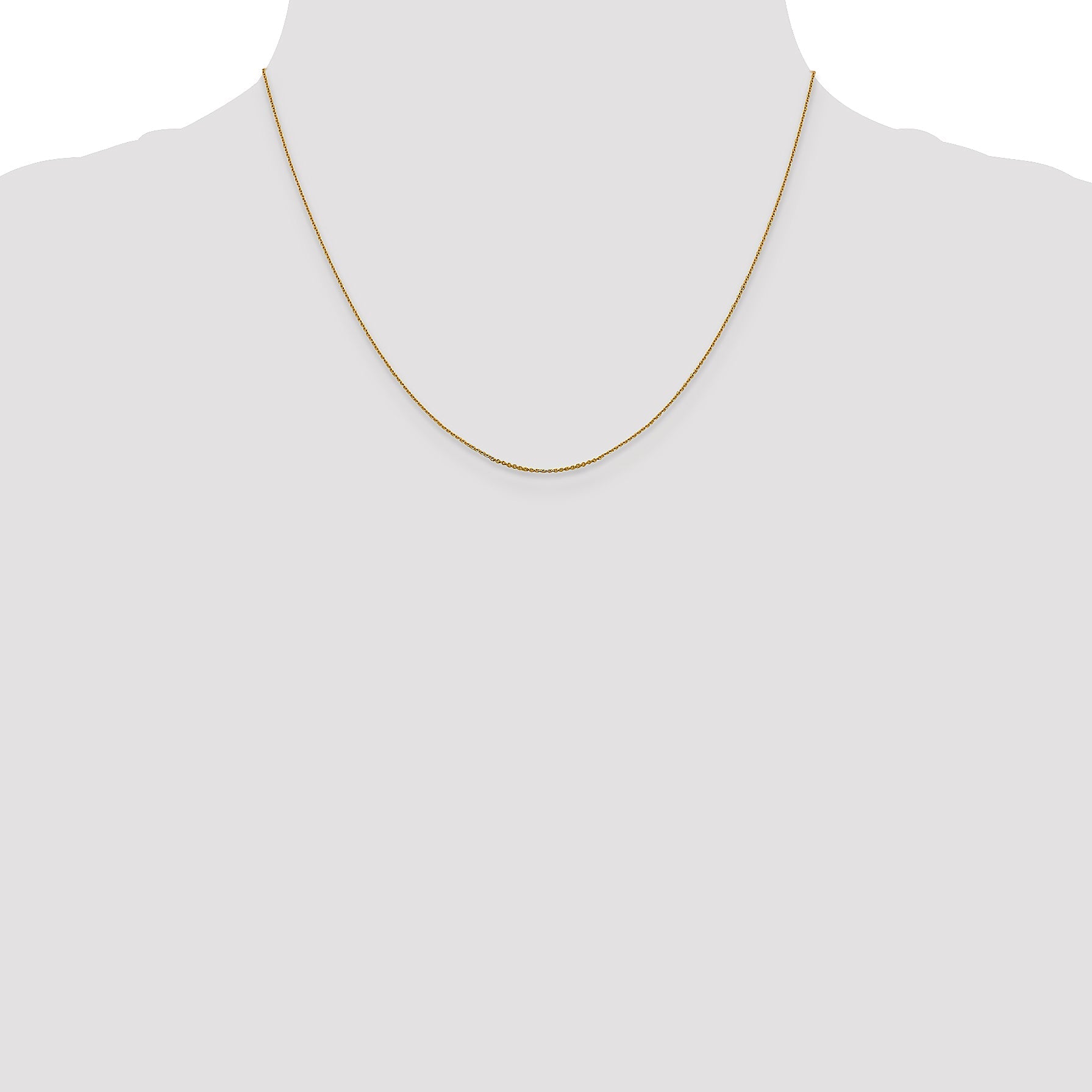 18 Inch 14K .85 mm D/C Cable Chain Necklace