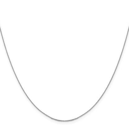 22 Inch 14K White Gold .85 mm D/C Cable Chain Necklace