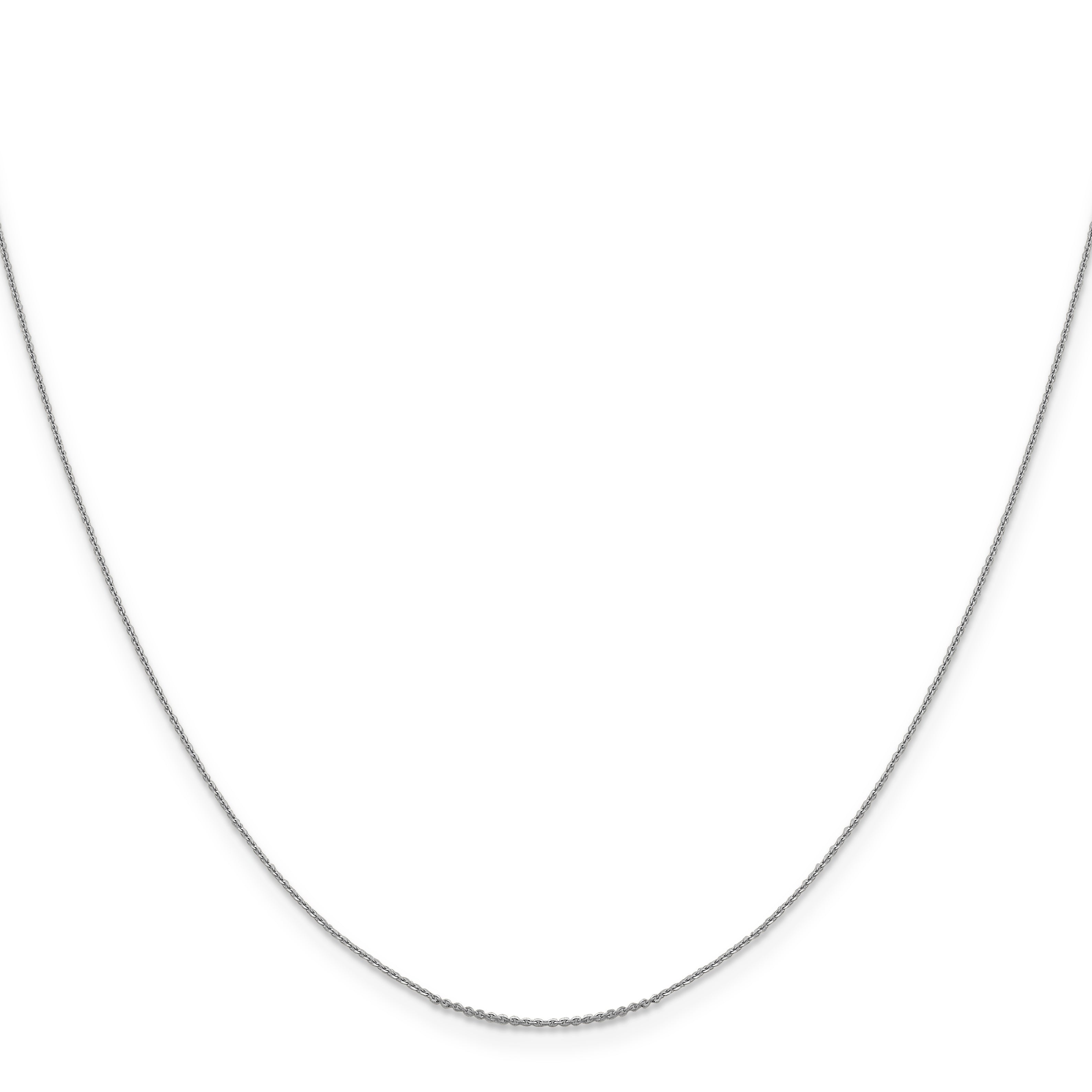 18 Inch 14K White Gold .85 mm D/C Cable Chain Necklace