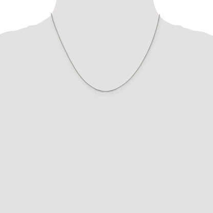 18 Inch 14K White Gold .85 mm D/C Cable Chain Necklace