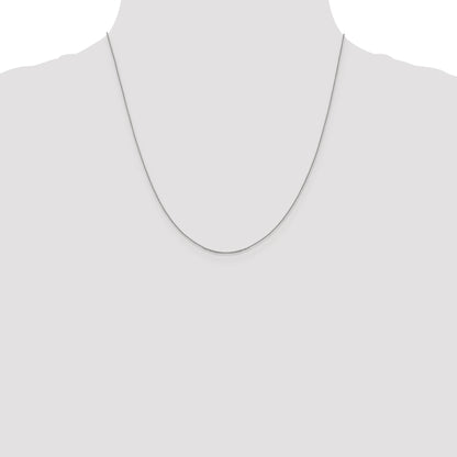 20 Inch 14K White Gold .85 mm D/C Cable Chain Necklace