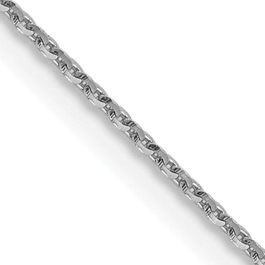 18 Inch 14K White Gold .85 mm D/C Cable Chain Necklace