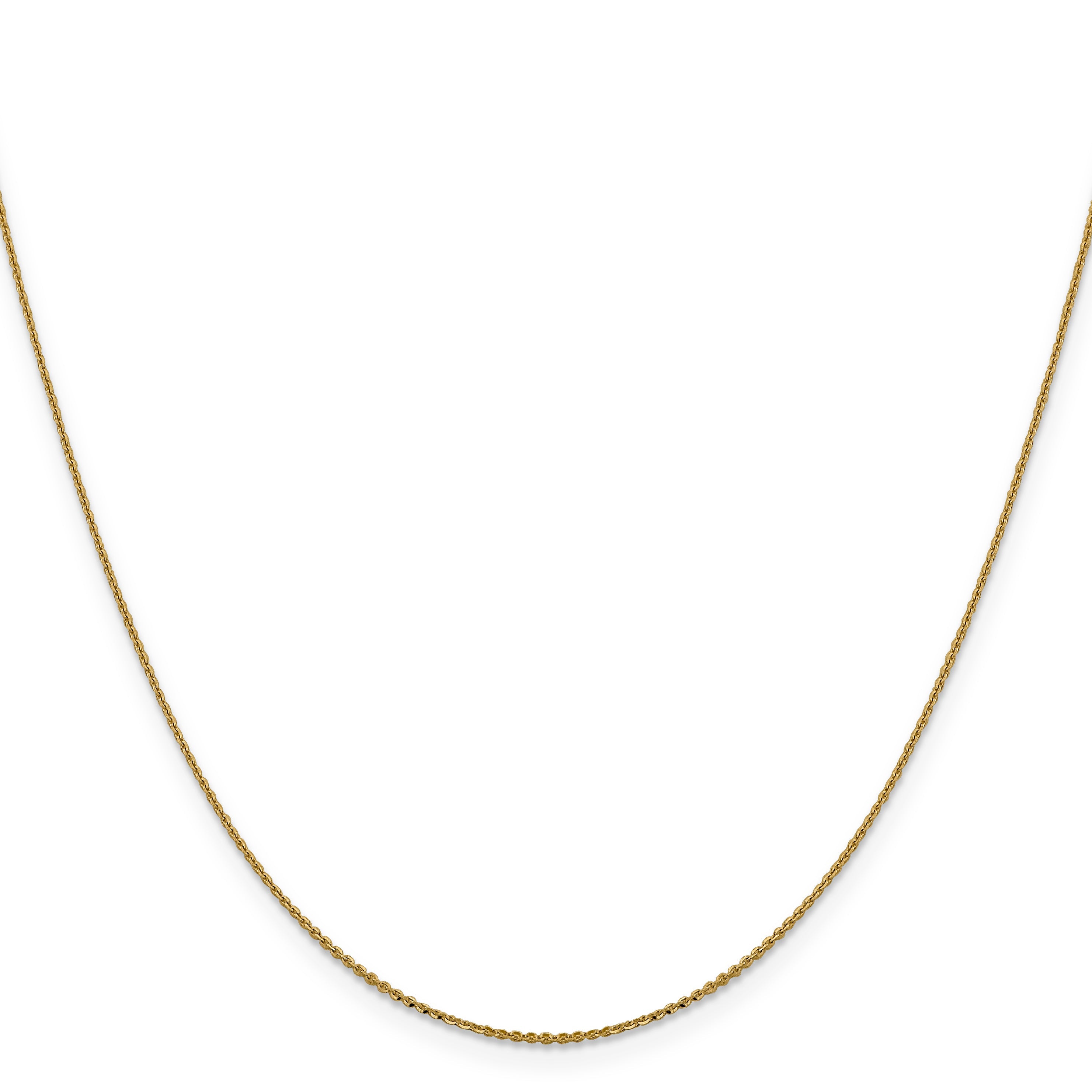 18 Inch 14K 1.0 mm D/C Cable Chain Necklace