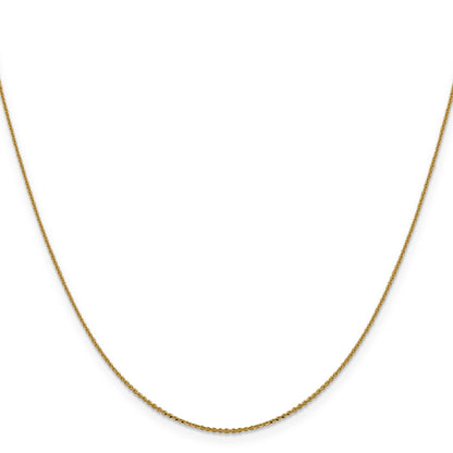 18 Inch 14K 1.0 mm D/C Cable Chain Necklace