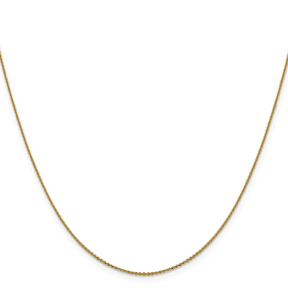 24 Inch 14K Yellow Gold 1.0 mm D/C Cable Chain Necklace