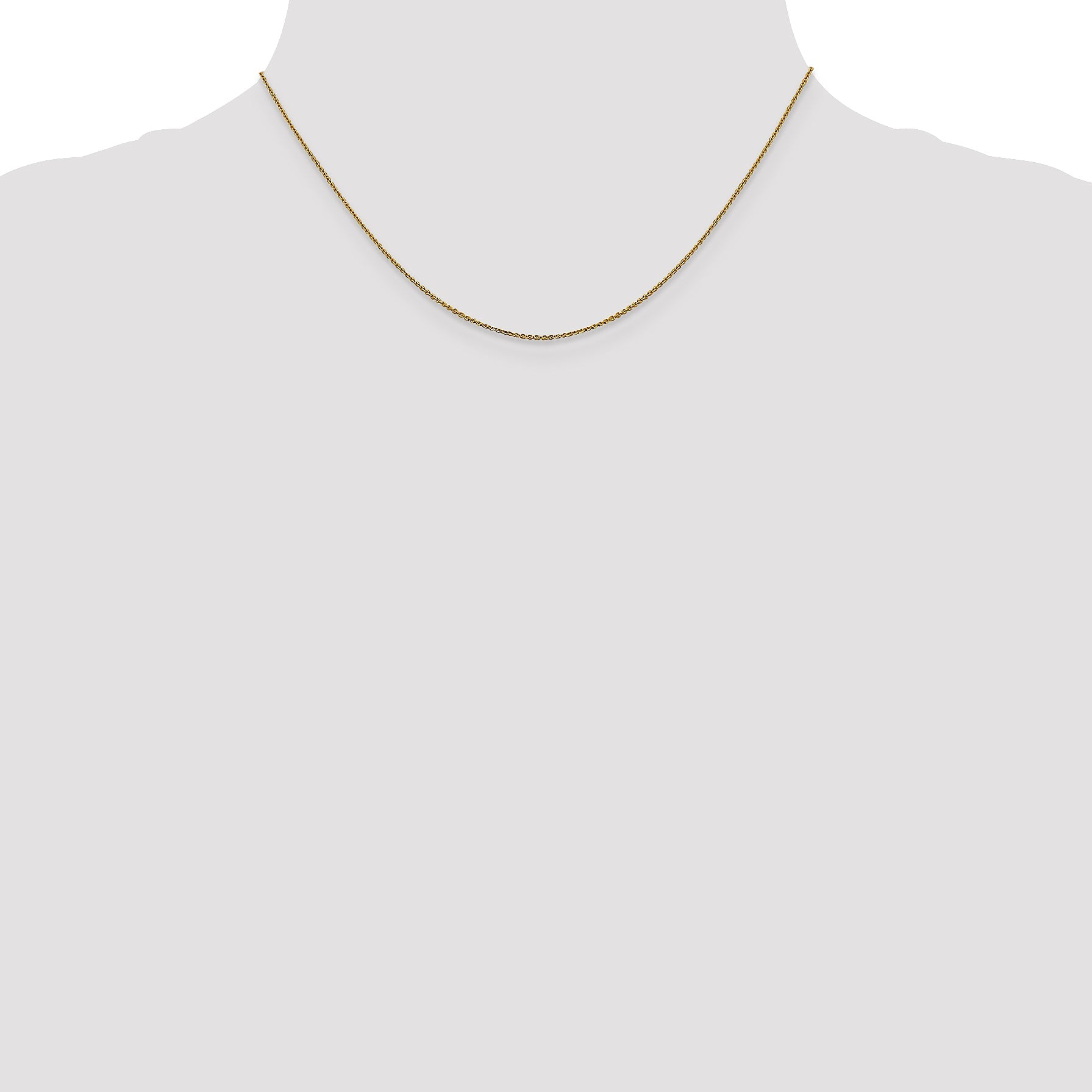 16 Inch 14K 1.0 mm D/C Cable Chain Necklace
