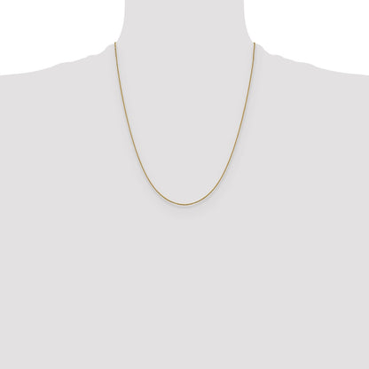 22 Inch 14K Yellow Gold 1.0 mm D/C Cable Chain Necklace
