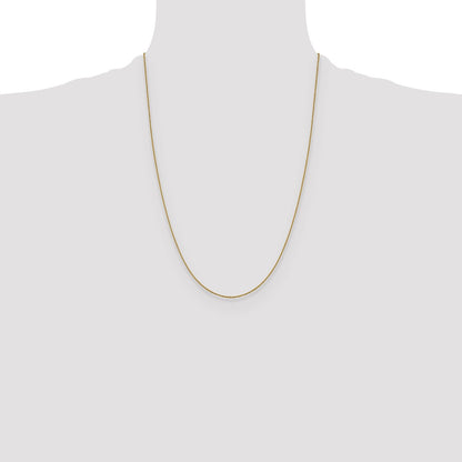 24 Inch 14K Yellow Gold 1.0 mm D/C Cable Chain Necklace