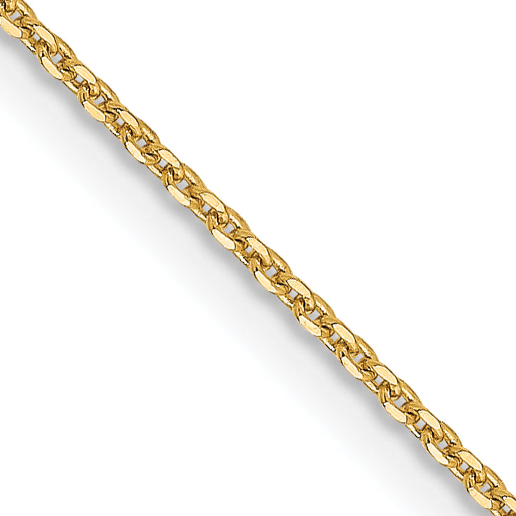 18 Inch 14K 1.0 mm D/C Cable Chain Necklace