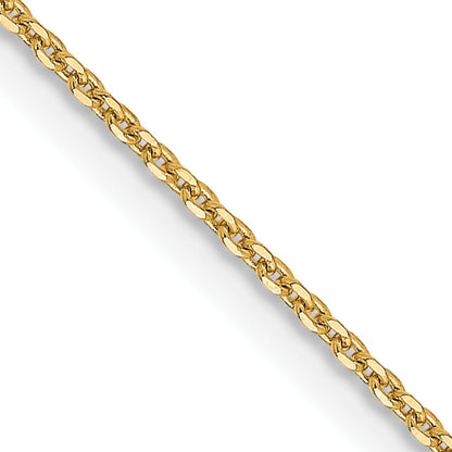 18 Inch 14K 1.0 mm D/C Cable Chain Necklace